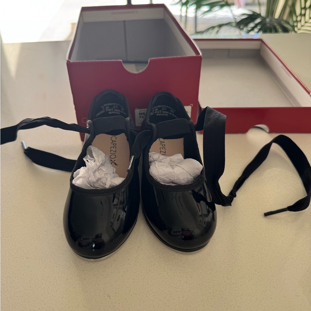 Capezi Kids Black Patent Leather Tap Dance Shoes